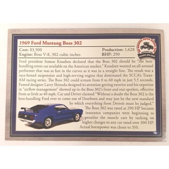 1969 Ford Mustang 302 Boss Arko Die Cast 1:34 Scale Hood Trunk Doors Open - Picture 11 of 11